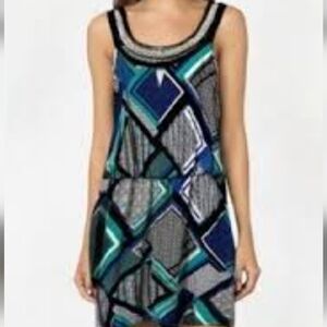 Sandra darren Geometric Patterned Sleeveless Dress